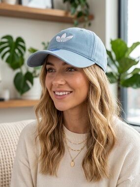 adidas Light Blue Trefoil Cap with White Logo